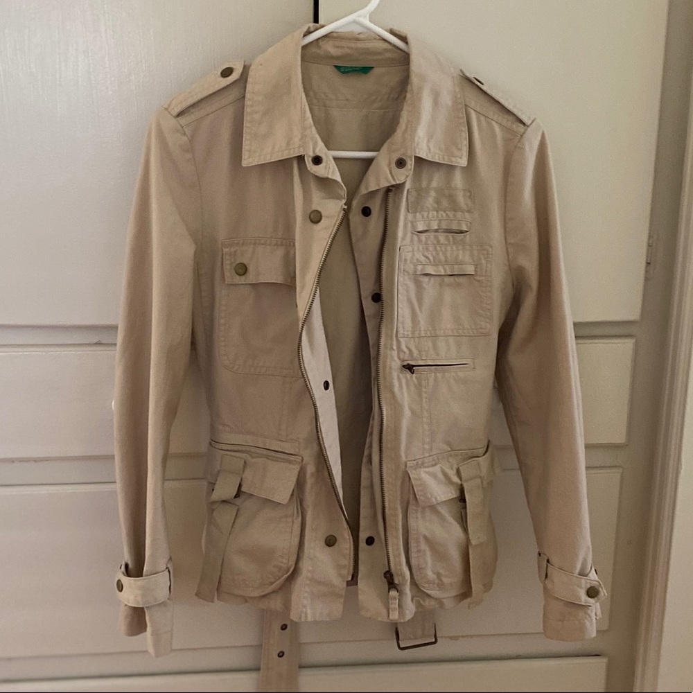 United colors of Benetton belted military jacket